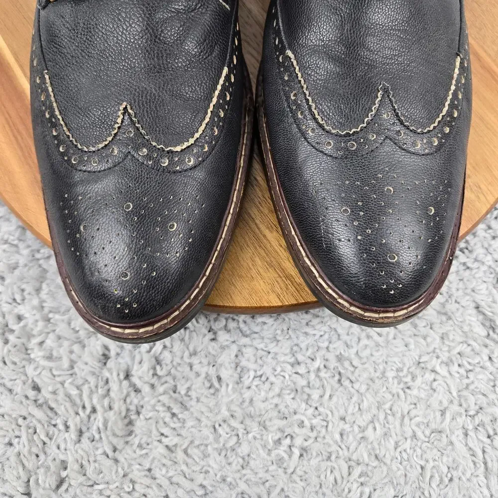 Cole Haan Mens 11.5M Warren Black Wingtip Brogue Oxford Casual Daily Dress Shoe